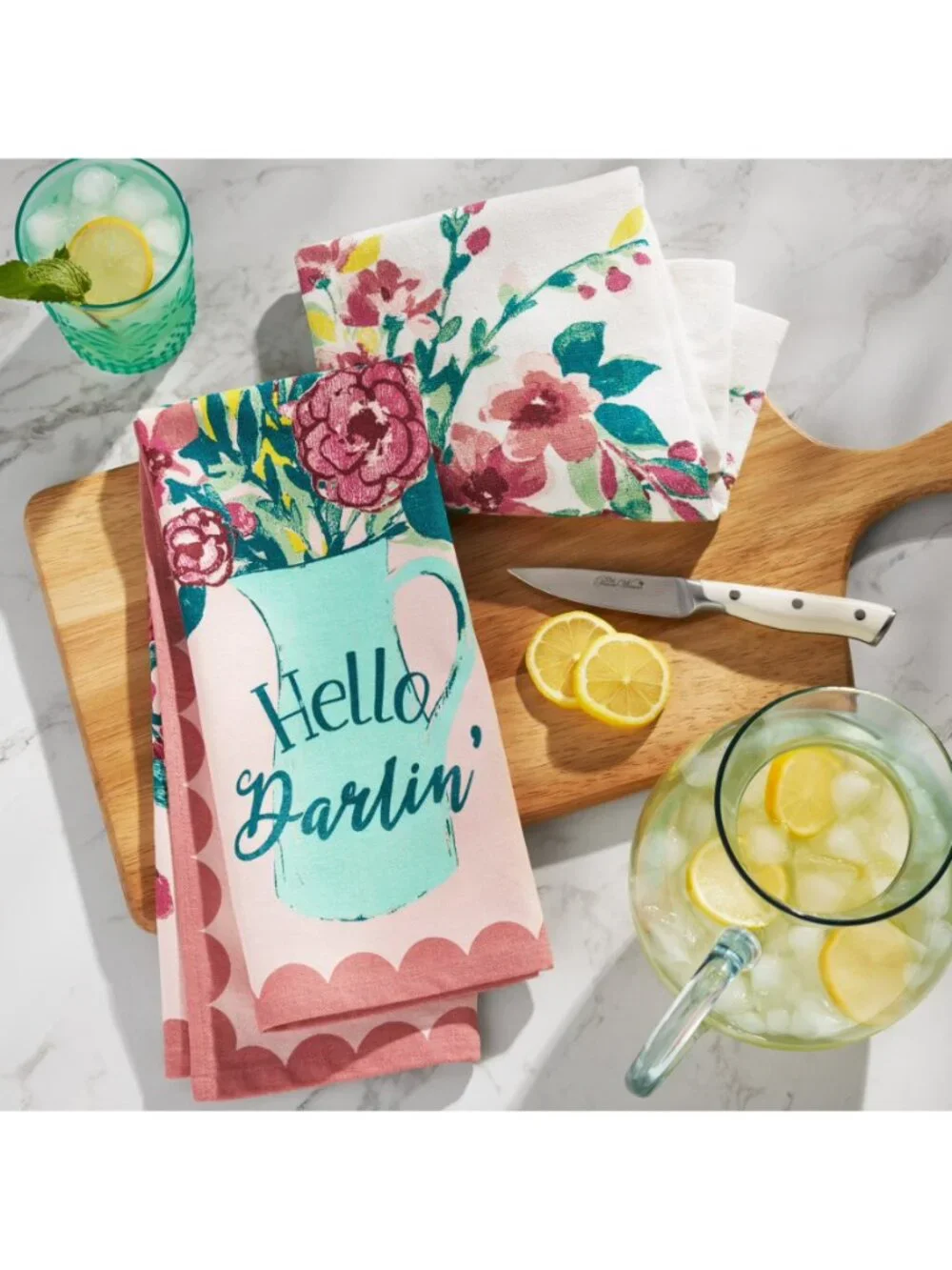 The Pioneer Woman Painted Meadow/White 2-Pack Ranch Floral Kitchen Towel Set